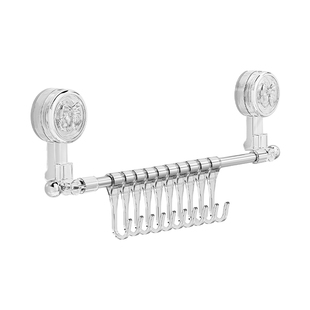 厨房吸盘挂钩一排滑轨挂钩免打孔挂杆橱柜门内侧收纳挂架置物架