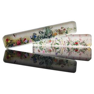 水晶镇尺定制文创礼品定做中国古代名画系列镇纸手工毛笔书法专用