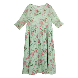 美丽客栈2025夏季新款连衣裙法式轻奢高级感宽松长裙大码女胖mm