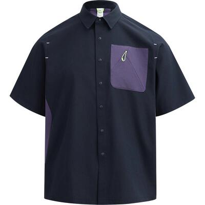 本来BENLAI男士撞色贴袋短袖衬衫宽松衬衣2026夏季新款BRL260009