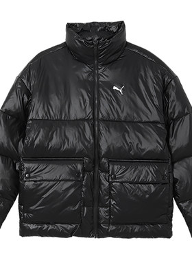 Puma/彪马冬季款男士立领运动保暖亮面短款棉服687432-01