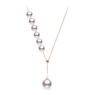 GiO珠宝 18K金akoya海水珍珠项链女锁骨链吊坠微笑颈链邓佳鑫同款