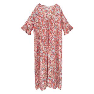 仙女气质优雅温柔雪纺连衣裙中长款宽松显瘦凉爽花色夏季袍子定制