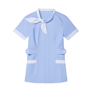 医院口腔整形美容师药店护士服短袖女夏季薄款新款蓝色长袖工作服
