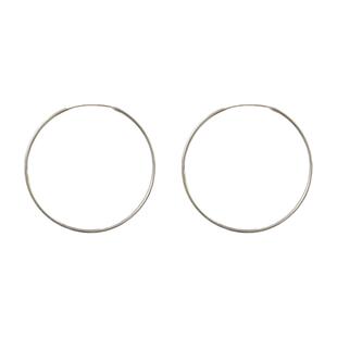 通体925纯银大耳圈高级感夸张小红书博主同款细款法式耳环方圆脸