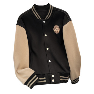 特大码女装200斤胖mm秋冬宽松显瘦加绒加厚棒球服夹克开衫外套潮