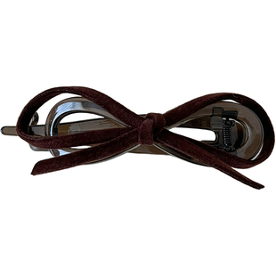 气质丝绒蝴蝶结发夹女后脑勺盘发扭扭一字夹发量多抓夹高级感发饰