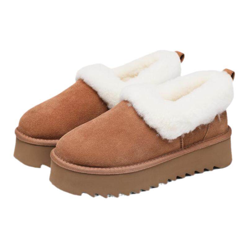 DELIUGG2024厚底4厘米新款妮塔大喜庆皮毛一体雪地靴