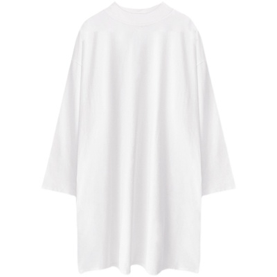 新款半高领过膝春秋百搭风t恤