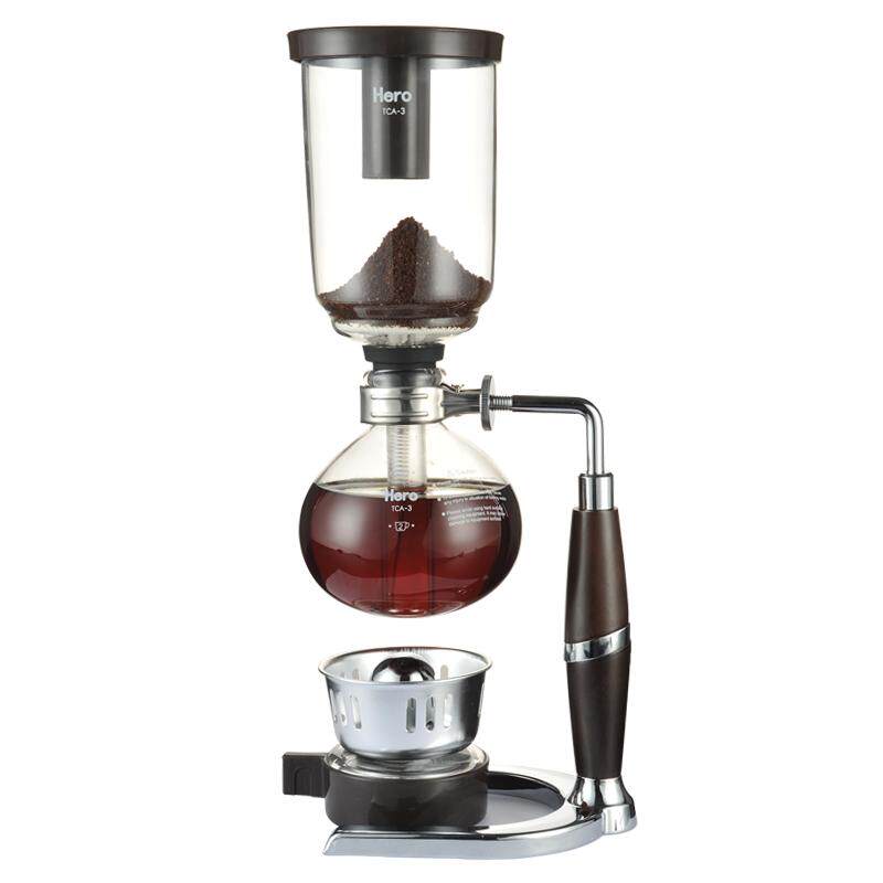Hero虹吸咖啡壶套装家用耐热玻璃赛风壶不锈钢手动煮咖啡机器具