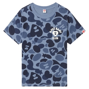 APEE女装秋冬心型图案印花迷彩短袖T恤F357A5P