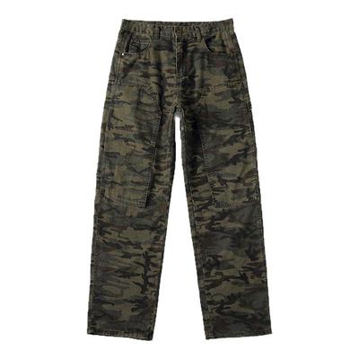 98SQUID 美式复古水洗迷彩工装裤男女宽松直筒阔腿百搭休闲伐木裤