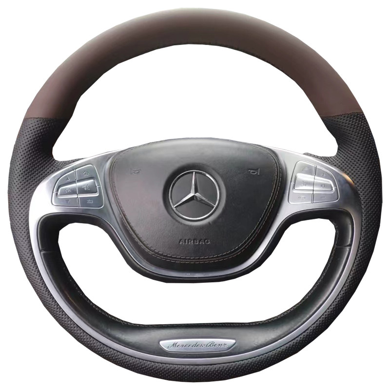 奔驰迈巴赫S级S320/S350L/S400L/S600L专用手缝真皮方向盘套把套