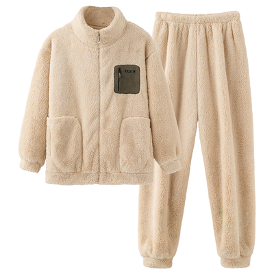 情侣家居服套装男女加厚珊瑚绒