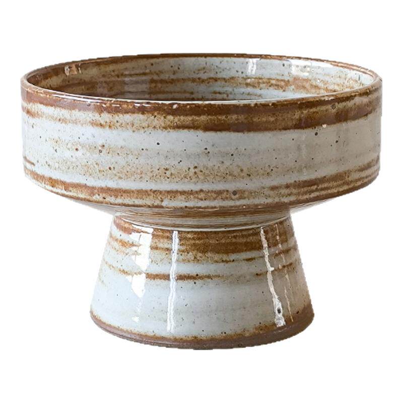 少量！手作款糕点盘果盘复古高脚点心茶点盘日式陶瓷点心托盘微瑕