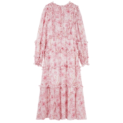 MISSCOCOON度假风荷叶边浪漫甜美印花连衣裙春款