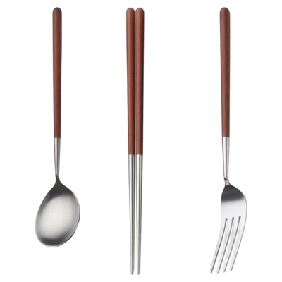 304食品级日式筷子勺子复古套装