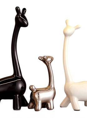 轻奢风一家四口小鹿家居装饰摆件创意客厅电视柜酒柜玄关高档饰品