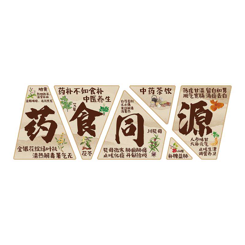 药膳食同源中草店医养生馆软装饰氛围布置挂画形象墙文化宣传海报