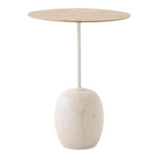 欧式极简大理石边几洋房民宿北美软装设计胡桃木边桌侘寂风圆茶几