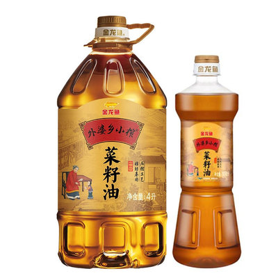 外婆乡小榨菜籽油4L赠700ml