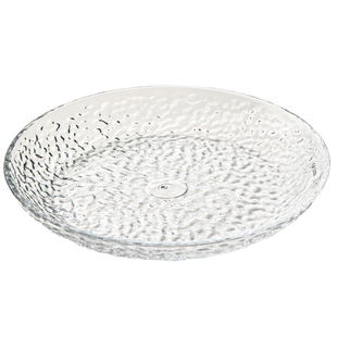 透明PC波纹水果盘家用客厅茶几高级感零食盘防摔塑料坚果小吃盘子