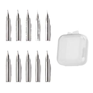 派利暗尖通用型替换笔尖特细0.38弯尖0.710支装送pp盒送钢笔一支