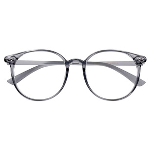 (买镜架送1.56镜片)超轻TR90大框圆形玳瑁眼镜女男近视可配度数