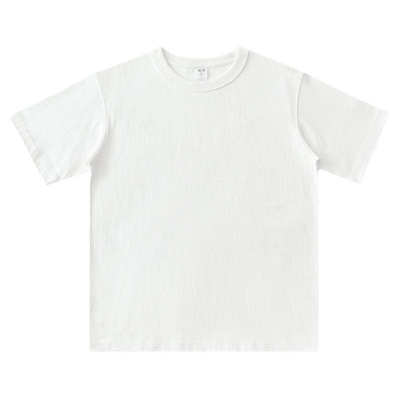基本款 美式重磅320G16支精梳棉厚实粗犷短袖t恤三本针圆领Tshirt