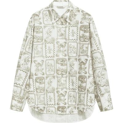 【新中式】播国风印花衬衫女商场同款设计感格子上衣BDR1CD0005