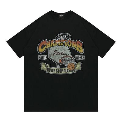 NICEID短袖英文印花T恤做旧