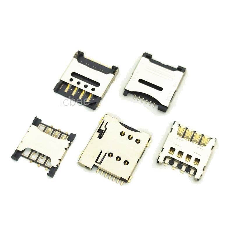 SIM卡座Micro SIM卡槽自弹式翻盖式拉拔式抽拉式6P/7P/8P手机小卡