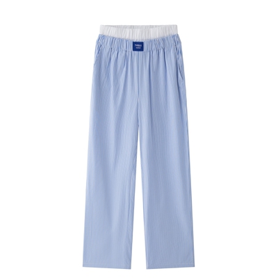 双腰头长裤纯棉直筒裤女家居裤