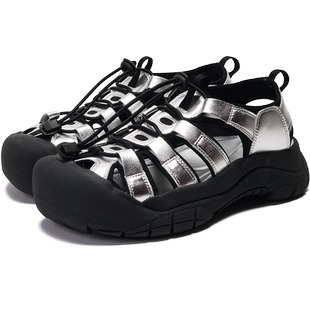 littlegood日系运动凉鞋女新款厚底复古洞洞鞋百搭学院风