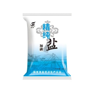 精纯加碘食盐400g袋装雪白透亮井矿盐细盐家用庭厨房调味料