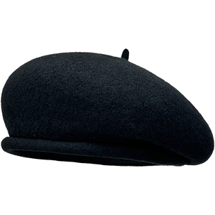 韩国出口羊毛画家帽女秋冬显脸小百搭卷边贝雷帽文艺复古报童帽子