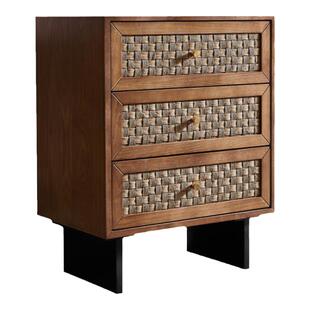 北欧实木三四五斗柜简约现代储物柜卧室多功能床头柜藤编收纳柜子