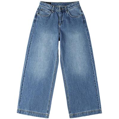 【张凌赫代言】Lee商场同款26春夏新品430超A阔腿牛仔裤中蓝色女