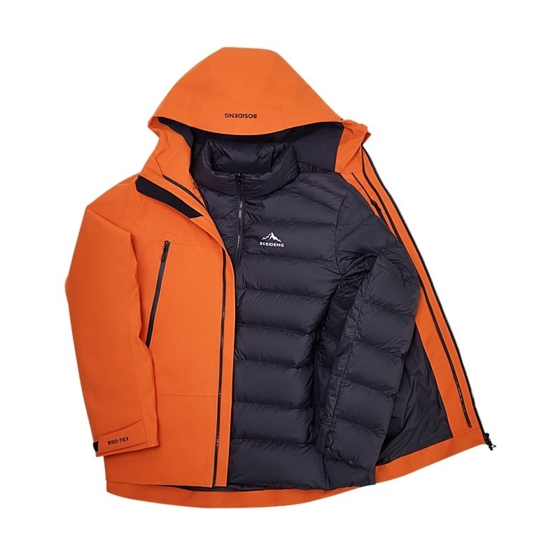 【鹅绒】波司登冬款短款户外三合一防风防水透气冲锋衣轻薄羽绒服