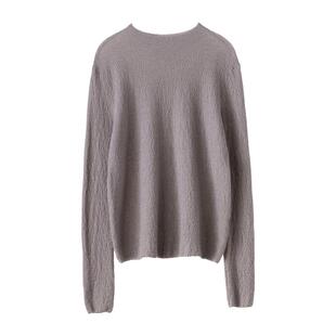 顶奢100%山羊绒匠心68支精纺羊绒衫轻盈细腻肌理女士圆领长袖套衫