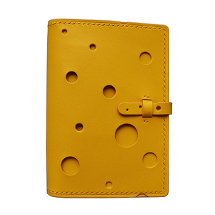 懂皮原创手工定制真皮芒果黄奶酪洞洞芝士护照本书衣手账hobo定页