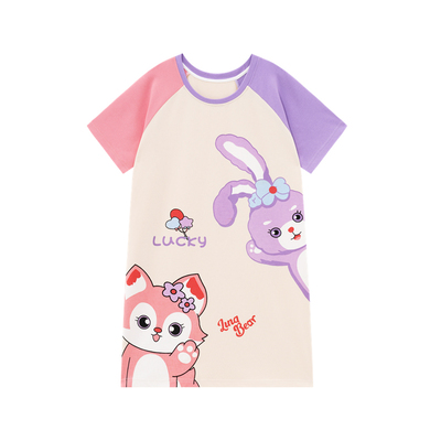 100%纯棉睡裙可爱睡衣短袖