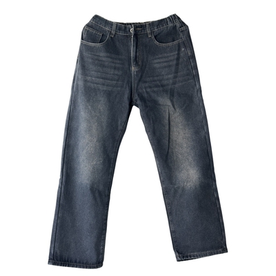 复古牛仔裤男春秋冬季加绒休闲裤