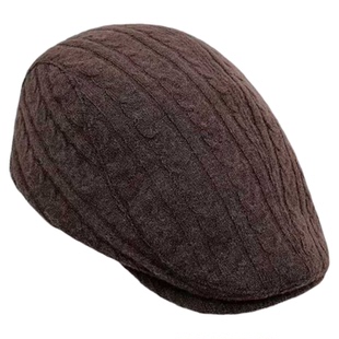 ins贝雷帽日系复古秋冬显脸小前进帽子女毛线反戴时尚潮流画家帽