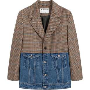 【清仓】播商场同款H型版型创意异材质拼接手法外套女BDQ1WD0014