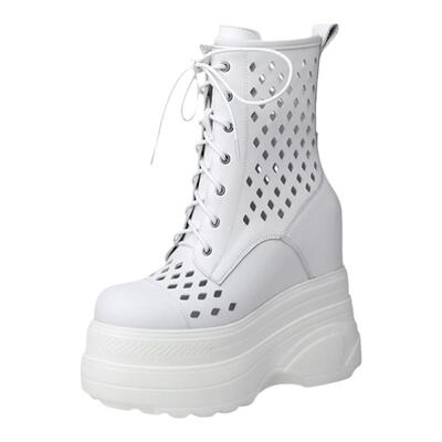 14cm真皮凉爽超高跟凉靴女