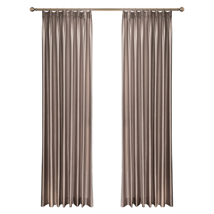 窗帘简约现代轻奢风格 北欧中式遮光绸缎仿真丝高精密 精工定制