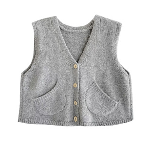 大码针织开衫马甲背心女外搭叠穿上衣坎肩马夹宽松外套胖mm秋冬季