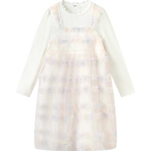 【商场同款】巴拉巴拉童装儿童连衣裙女童2026新款春装针织网纱裙