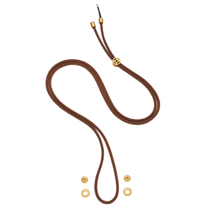 金店同款横穿天珠挂绳黄金转运珠绳子留绳头可伸缩调节长短锁骨链